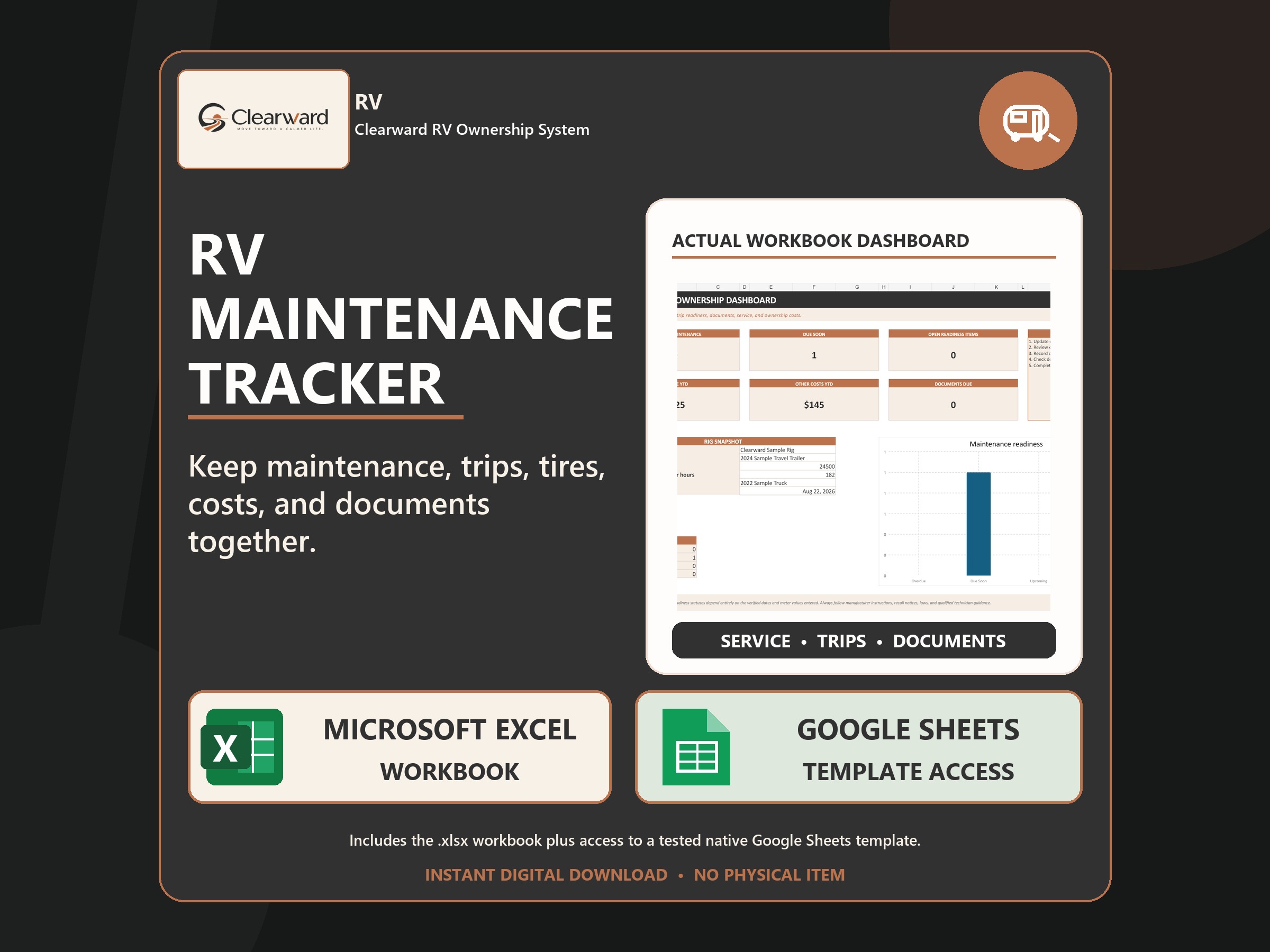 Clearward RV Ownership spreadsheet system overview